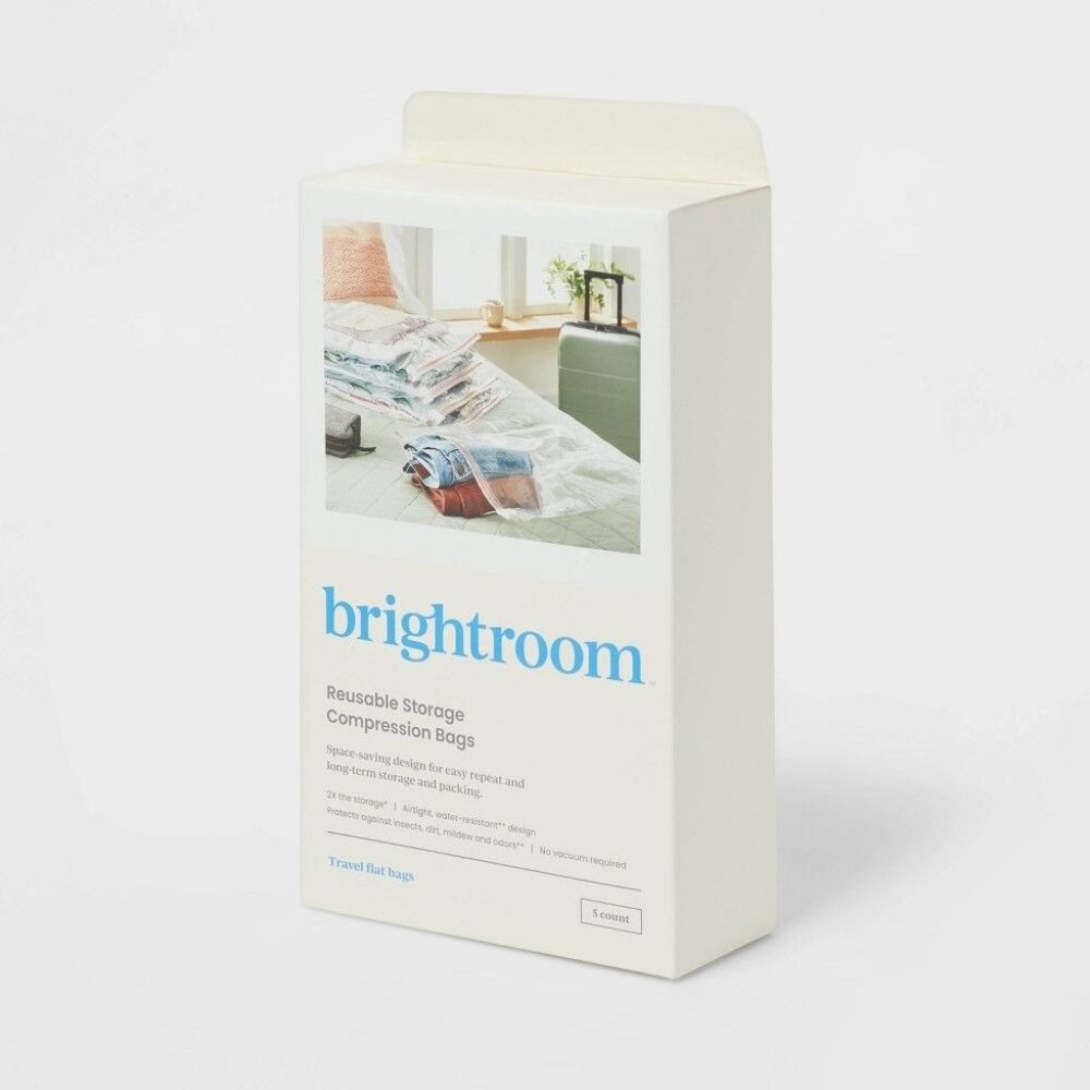 Large 5pc Compression Travel Bags Clear - Brightroom
